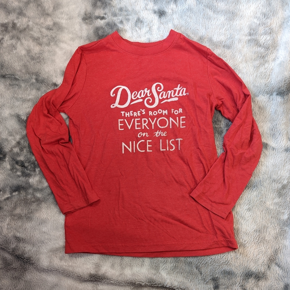 Cat & Jack Dear Santa nice list red tee